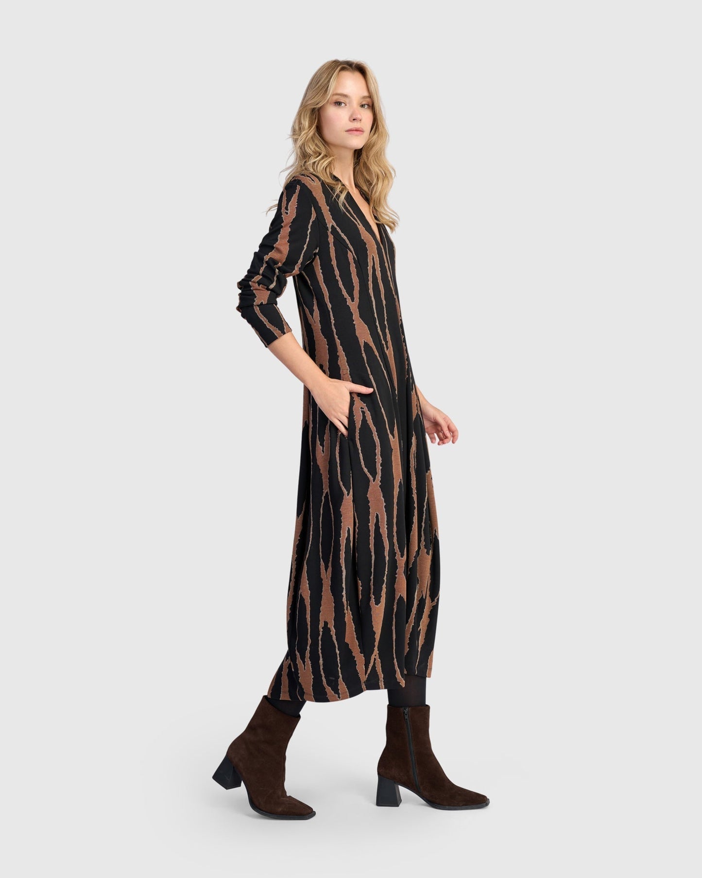 Willow Cocoon Dress, Wood